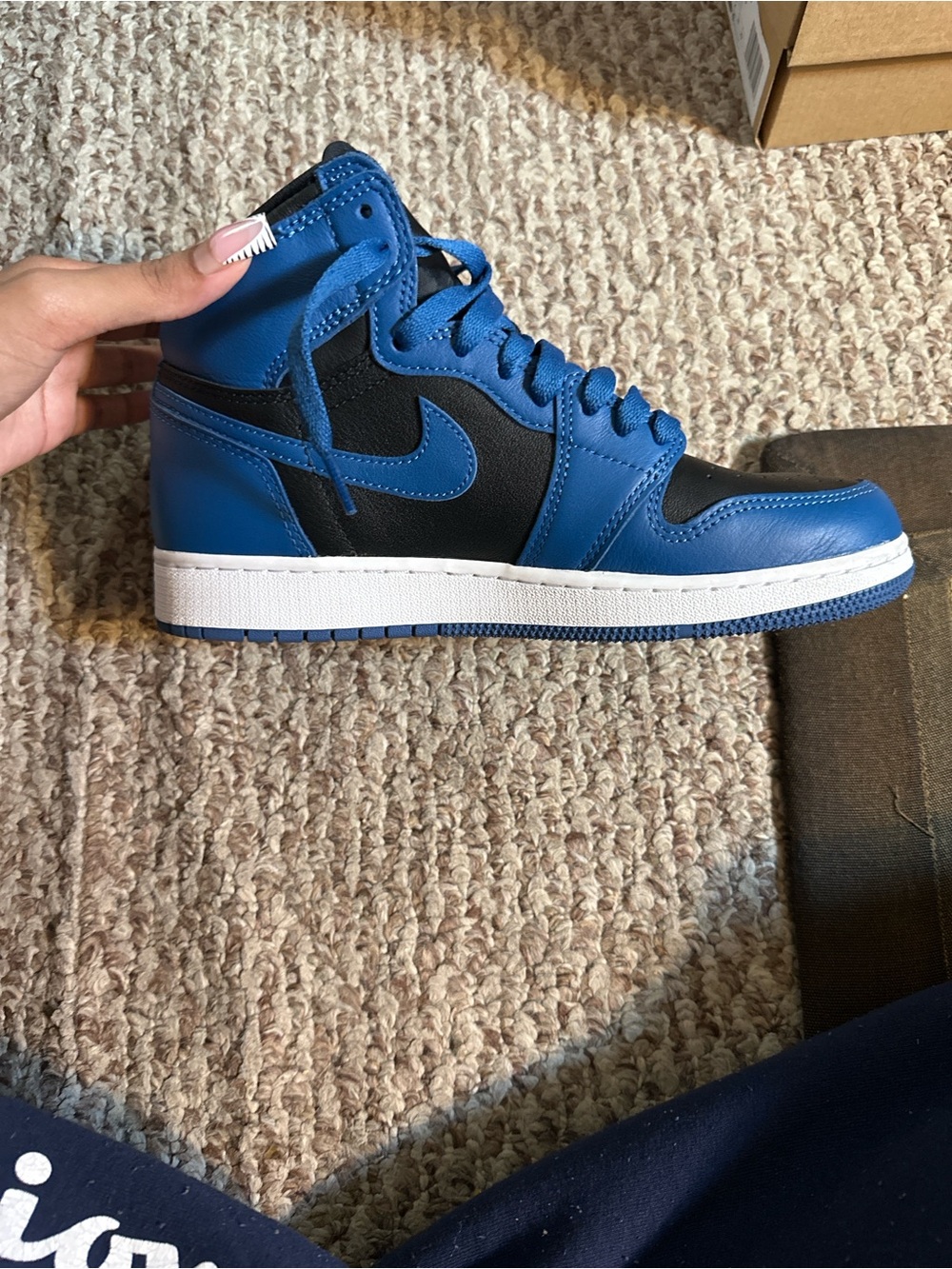 Nike Kids High-Top Sneakers in Blue and Black